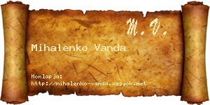 Mihalenko Vanda névjegykártya